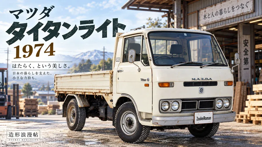 町工場の前に停まる1974年式マツダ タイタンライトのアイキャッチ画像